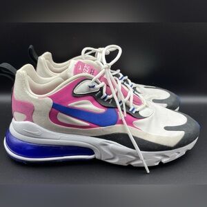 2020 Nike Women’s Air Max 270 React 'White Fuchsia Blue' Size 9.5